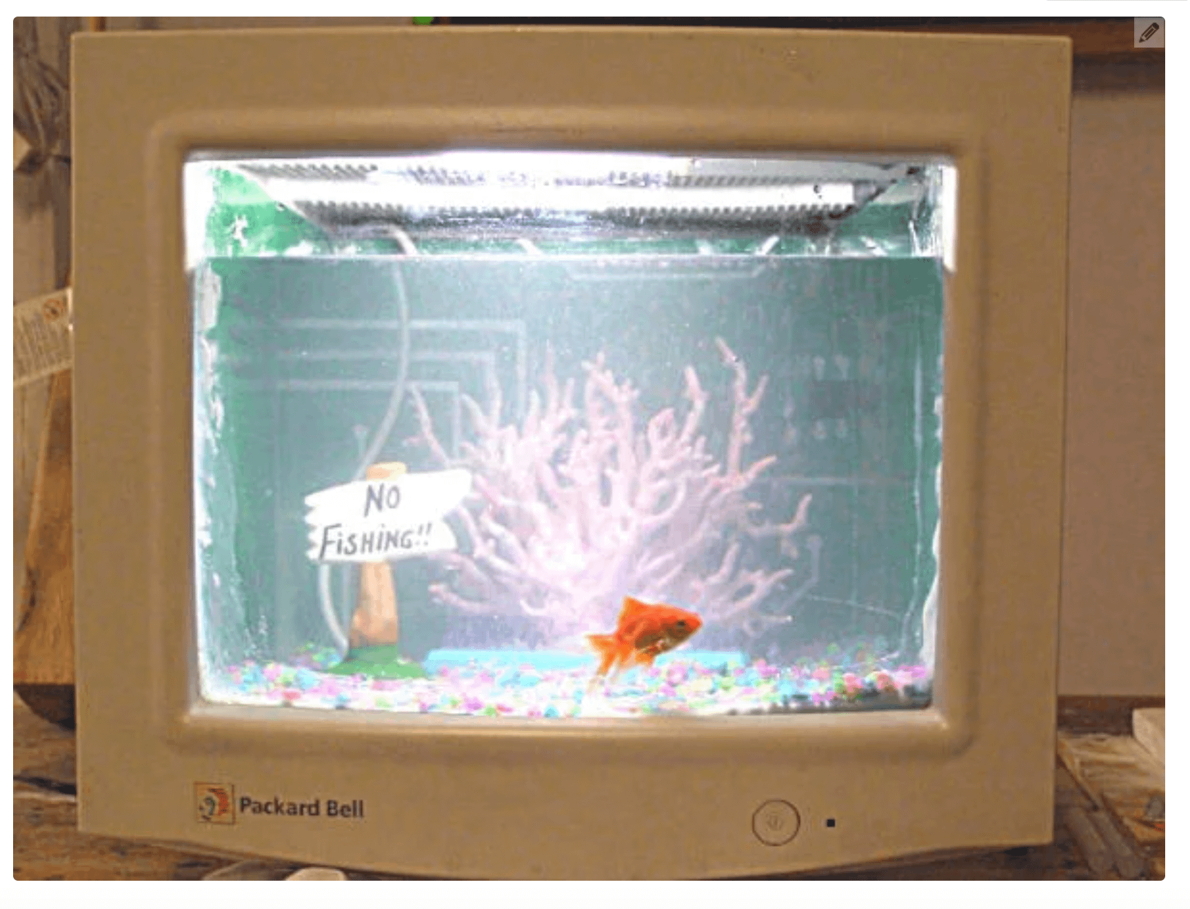 Upcycled computer aquarium